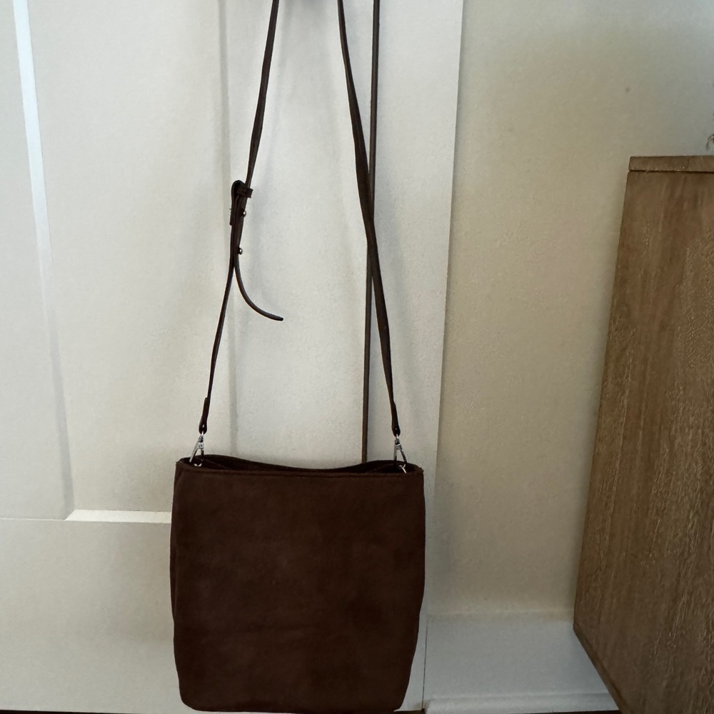 Brown Suede Crossbody Bag